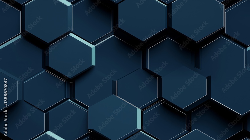 Poster geometric seamless wallpaper with interlocking hexagonal pattern design