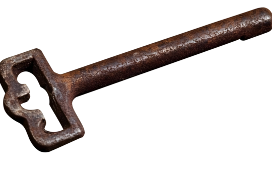 Isolated Antique Rusty Key Photo On Transparent Background