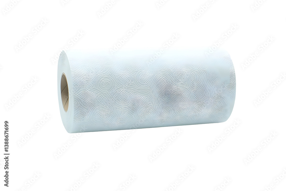 Poster isolated abstract roll of white paper with transparent background