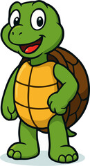 Cute Tortoise Cartoon Character Vector