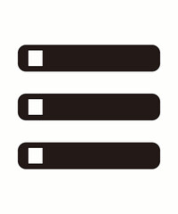 Fototapeta premium Three horizontal lines list icon with checkboxes in minimalist and modern style suitable for checklist UI or menu display
