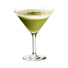 Matcha Nutmeg Green Martini Isolated on Transparent Background