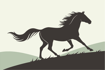A silhouette of a running horse
