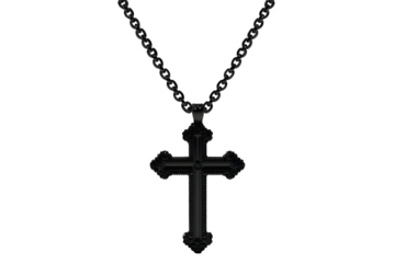 Isolated Black Cross Jewelry Illustration With Transparent Background