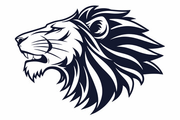 lion head logo icon silhouette vector illustration
