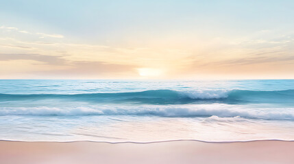 Obraz premium A beautiful ocean view with a sunset in the background