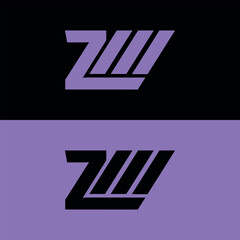 minimalist letter ZM or MZ logo template vector