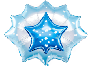 Isolated Blue Star Balloons Illustration For Celebration Party On Transparent Background