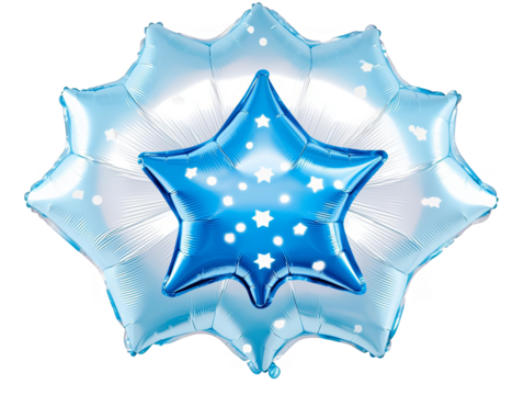 Isolated Blue Star Balloons Illustration For Celebration Party On Transparent Background