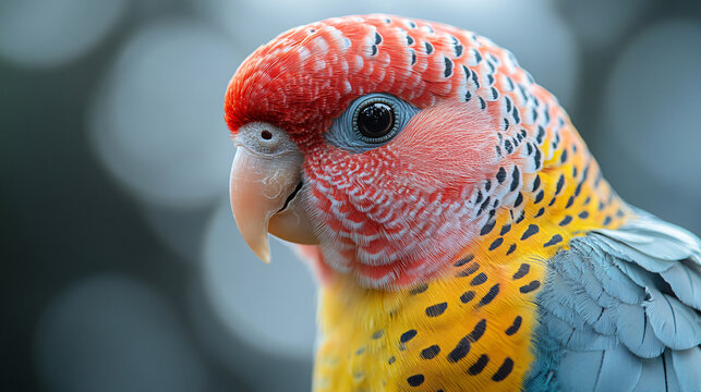Vibrant Close-Up Portrait of a Colorful Australian Parrot: Nature Photography at Its Best