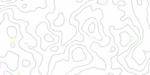 Black and white wave abstract topographic map contour, lines Pattern background. Topographic map and landscape terrain texture grid.  