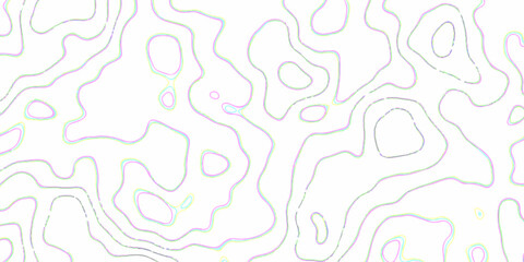 Black and white wave abstract topographic map contour, lines Pattern background. Topographic map and landscape terrain texture grid. Wavy banner and color geometric form. 