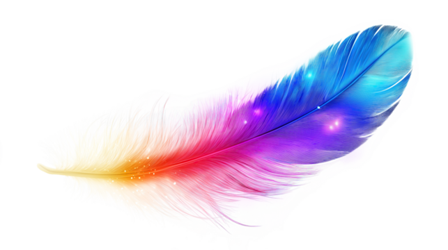 Glowing Feather Brushstroke in Vibrant Hues - Powered by Adobe