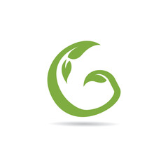 green g nature logo vector icon illustration