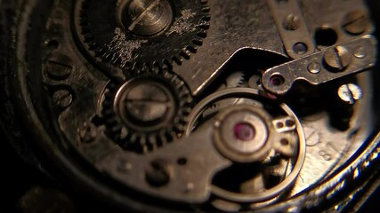 Close up of old clock mechanism