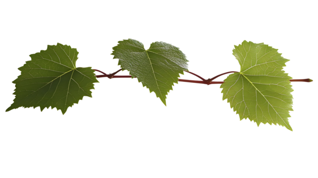 Isolated Green Leaves On Vine Branch Illustration Against Transparent Background - Powered by Adobe