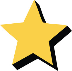 Golden star isolated. Christmas stars of various shapes. Realistic 3d metallic