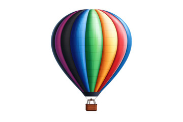 Isolated Colorful Hot Air Balloon Illustration On Black Background