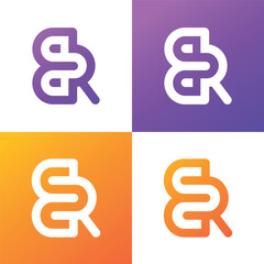 Letter rb or br logo template