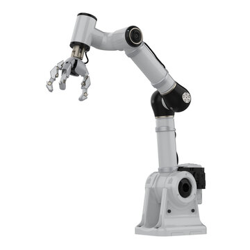 White ai robotic gripper arm isolated on white