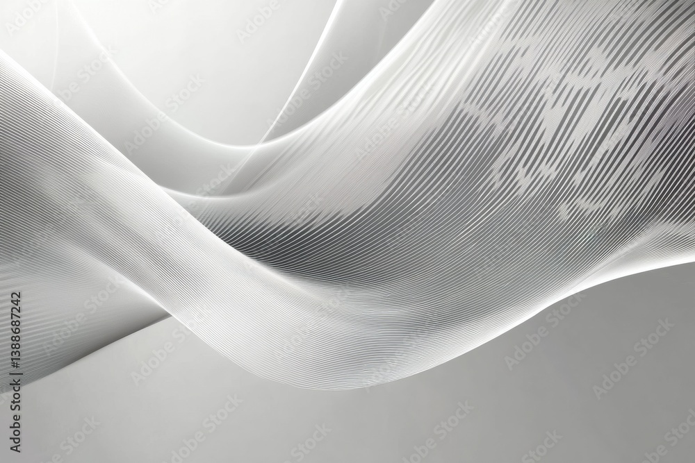 Aufkleber Sleek geometric pattern of thin white lines on a soft gray background showcasing minimalist digital art in a smooth aesthetic ambiance