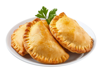 Empanada on plate Isolated on Transparent Background PNG
