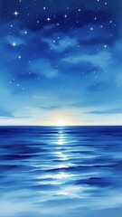 Fototapeta premium Mesmerizing Blue Nebula and Stars Space Background