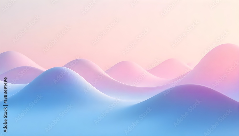 Aufkleber aesthetic minimalist background featuring soft sound waves flowing in pastel colors, representing ca
