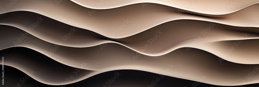 Aufkleber Structured minimalistic pattern of layered shadows creates elegance and depth in neutral tones