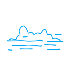 Vector illustration of blue line of clouds