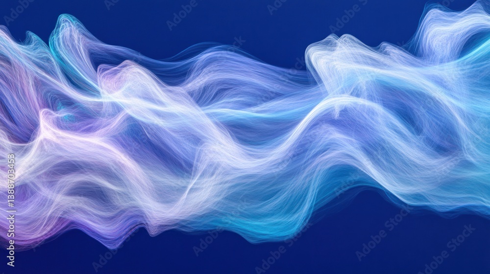 Wall mural abstract flowing lines of light with a vibrant color gradient