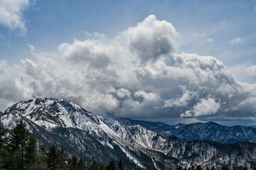 岐阜県高山市の穂高連峰