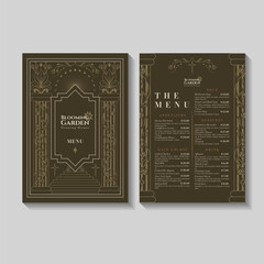 Vintage Floral Restaurant Menu Illustration