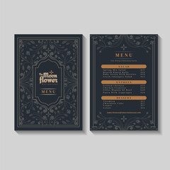 Vintage Floral Restaurant Menu Illustration