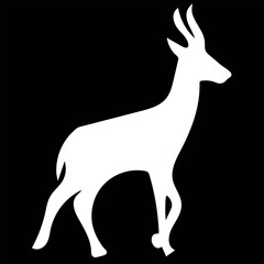 Silhouette of a deer in a vector style illustration