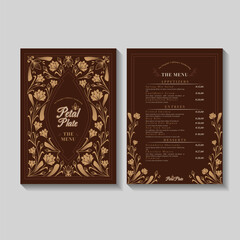 Vintage Floral Restaurant Menu Illustration