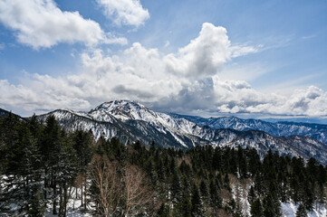 岐阜県高山市の穂高連峰