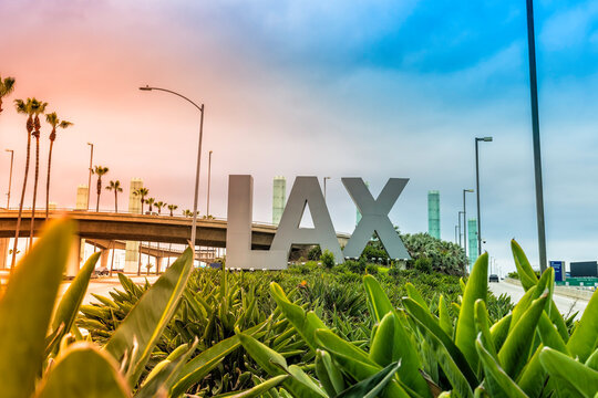LAX welcome airport sign, Los Angeles, California