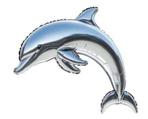 Shiny silver dolphin balloon