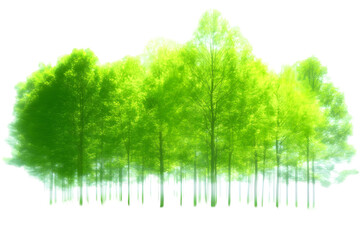 Isolated Photo Of Lush Green Trees Against Transparent Background