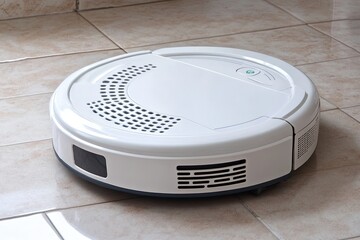 White robotic vacuum cleaner