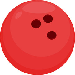 Cartoon Illustration of a Red Bowling Ball