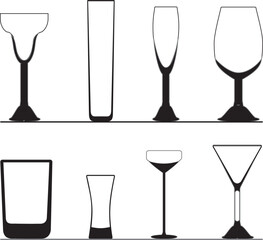 drink glass icon set