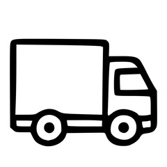Fototapeta premium Delivery Truck Hand Drawn Icon