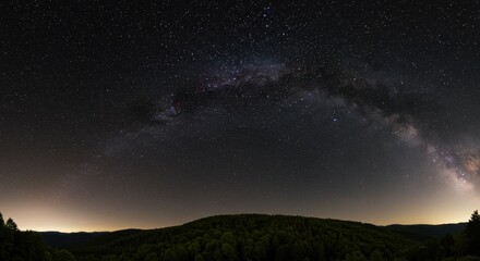 Fototapeta premium Majestic Milky Way Arching Over Serene Night Landscape