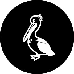 Pelican Icon Symbol on Black Background Minimalist