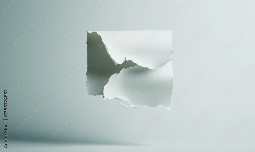 Leinwandbilder Liminal Digital Transformation Minimalist Paper Tear Visualization Exploring Analog-to-Digital Transition in Contemporary Design Language