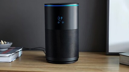 Introducing the sleek and innovative smart speaker, designed for superior audio and seamless integration into your modern home. Experience crystal-clear sound and effortless voice control.