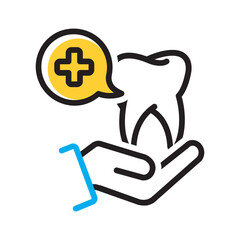 Vector multi color icon for Oral health