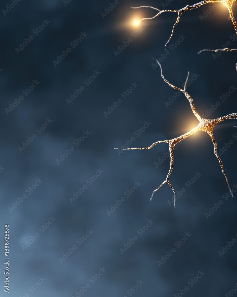 Aufkleber illuminated neuron network next-gen biotech visualization revealing intricate neural connectivity in